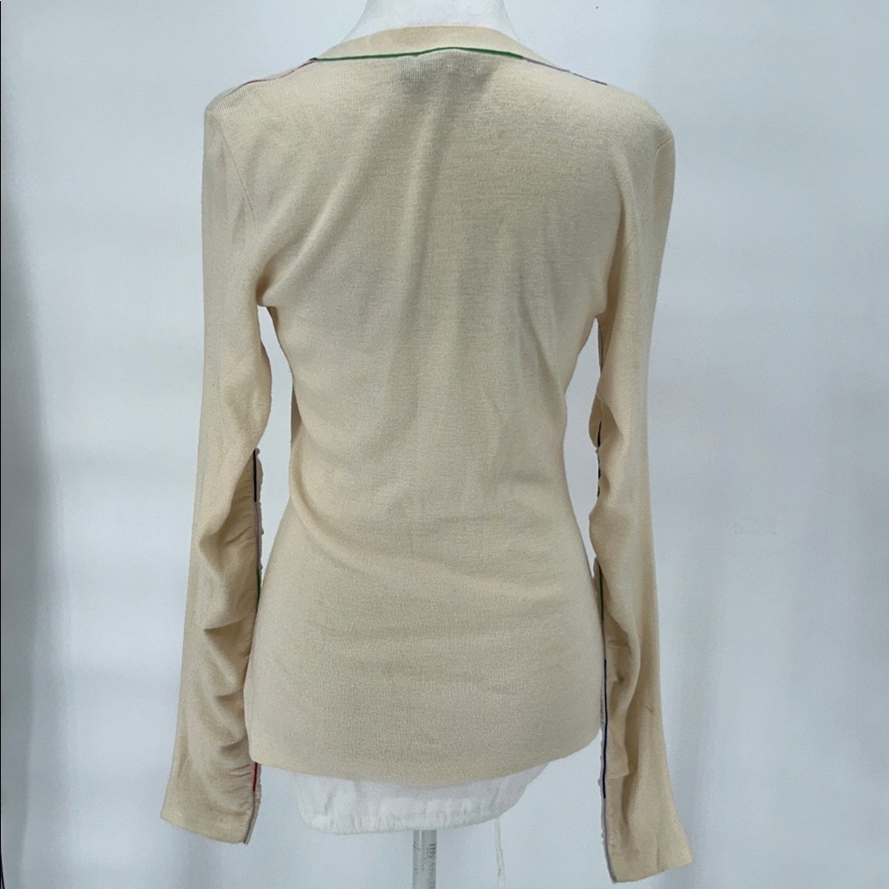 Theory Merino Wool Cardigan Gathered Sleeve Detail Size Medium - Picture 6 of 15